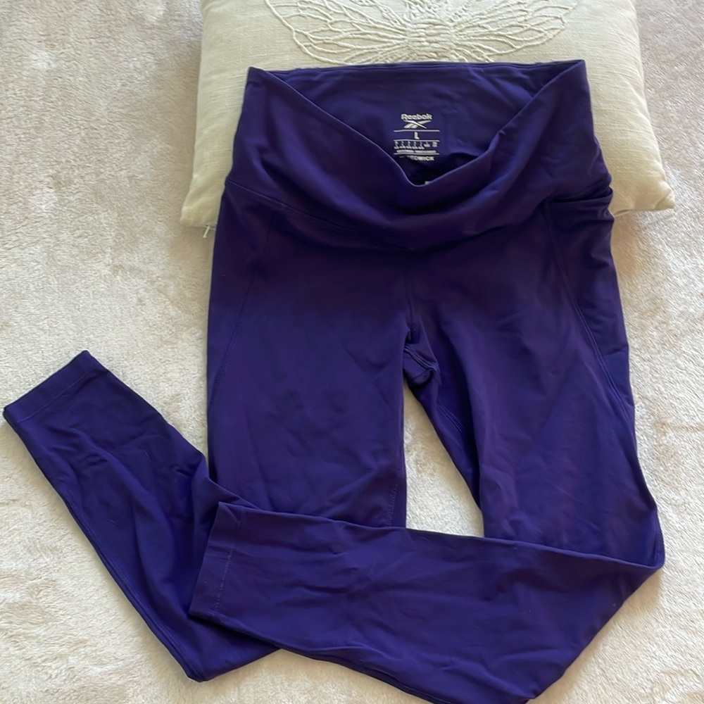 Purple Reebok side pocket Speed wick running pants